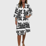 Daisy | Elegant Spring Dress – White/Black | The Bellemont Sisters Australia