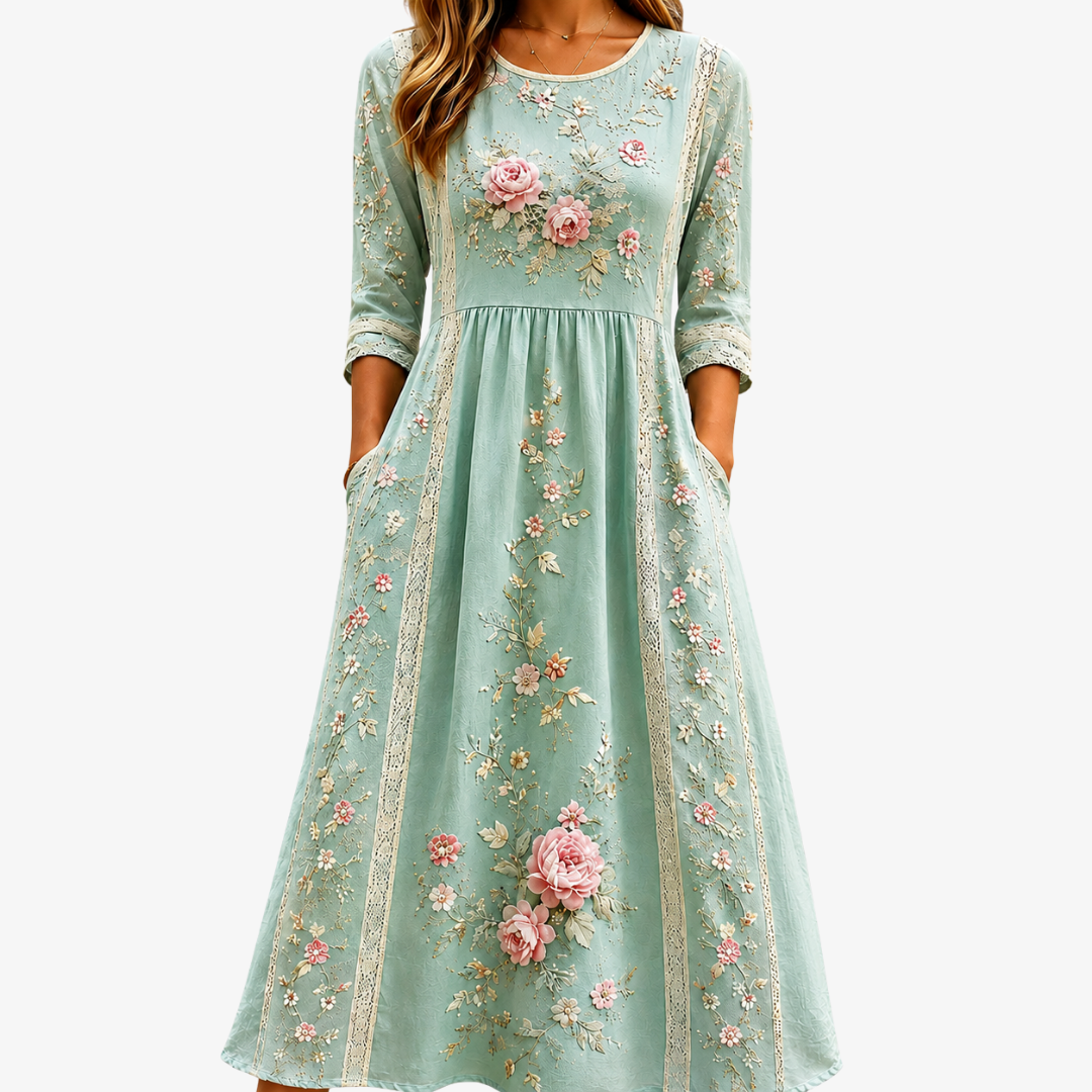 Blush Rose Garden Grace Midi Dress | The Bellemont Sisters Australia