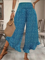 Ana - Women’s Flowy High Waist Wide-Leg Pants – Blue | The Bellemont Sisters Australia