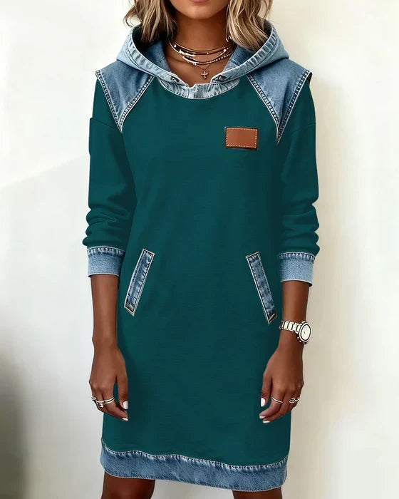 Lunariae – Casual Contrast Hoodie Dress | The Bellemont Sisters Australia