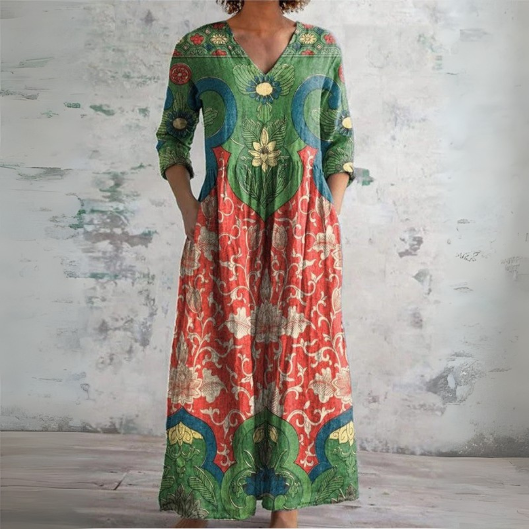 Judith | Vintage Floral Maxi Dress – Multicolor | The Bellemont Sisters Australia