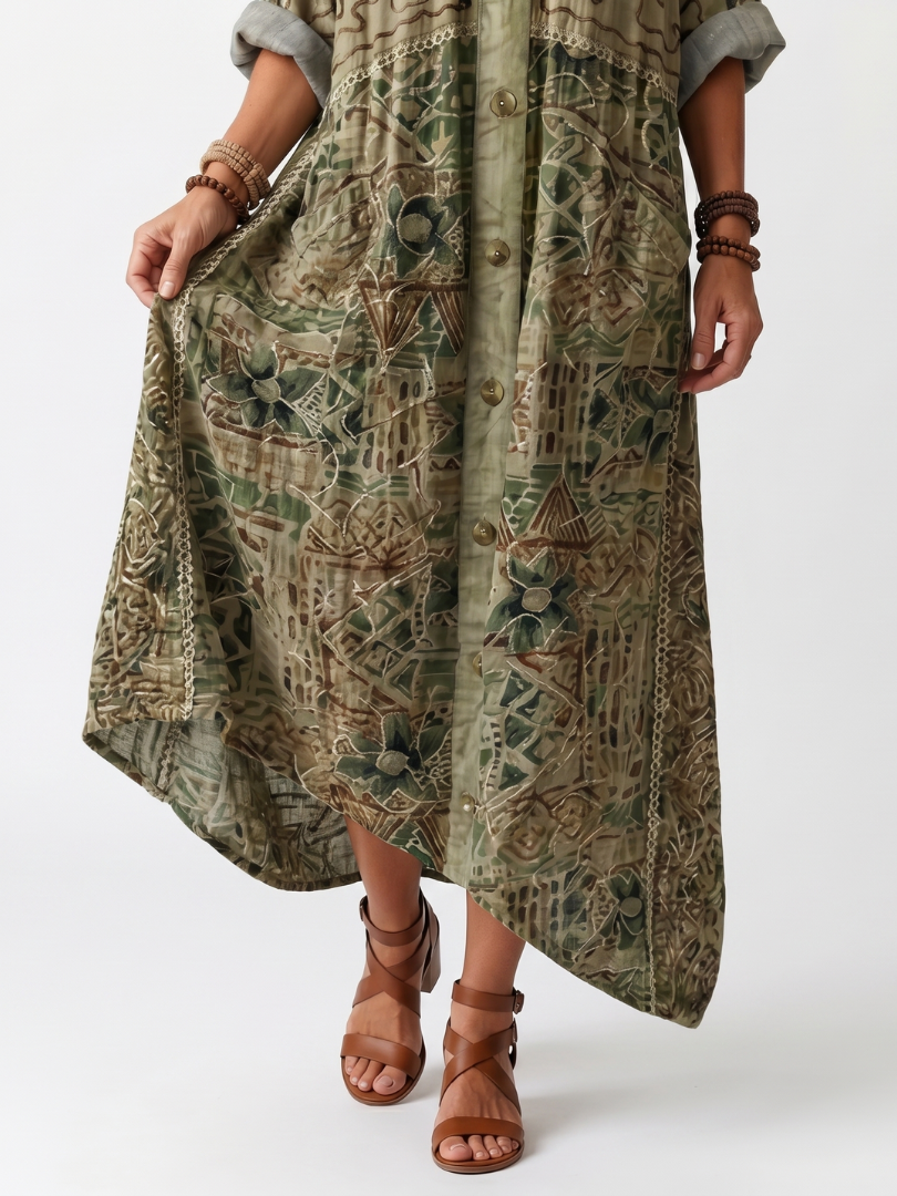 Aleta | Button Front Oversized Pocket Midi Dress | The Bellemont Sisters Australia