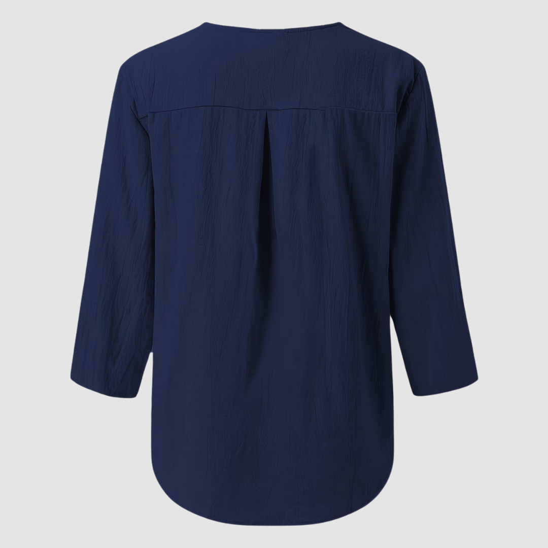 Melisa™ Casual Cotton & Linen Blouse | The Bellemont Sisters Australia