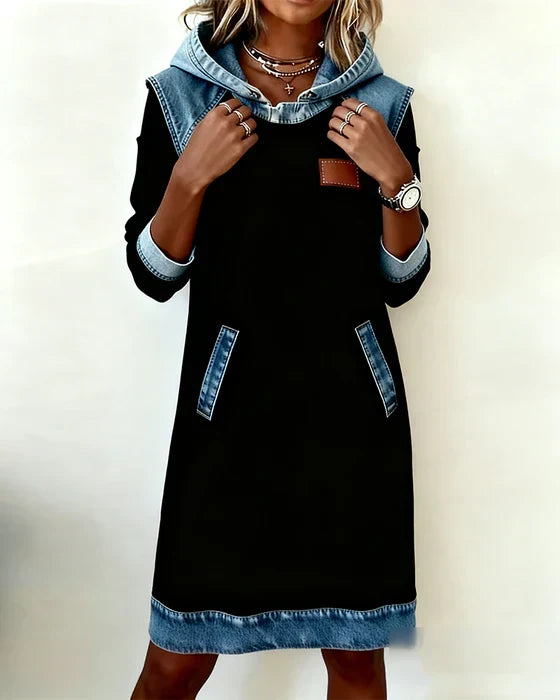 Lunariae – Casual Contrast Hoodie Dress | The Bellemont Sisters Australia