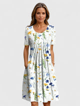 Valorynn | Elegant Dress – Yellow Flowers | The Bellemont Sisters Australia
