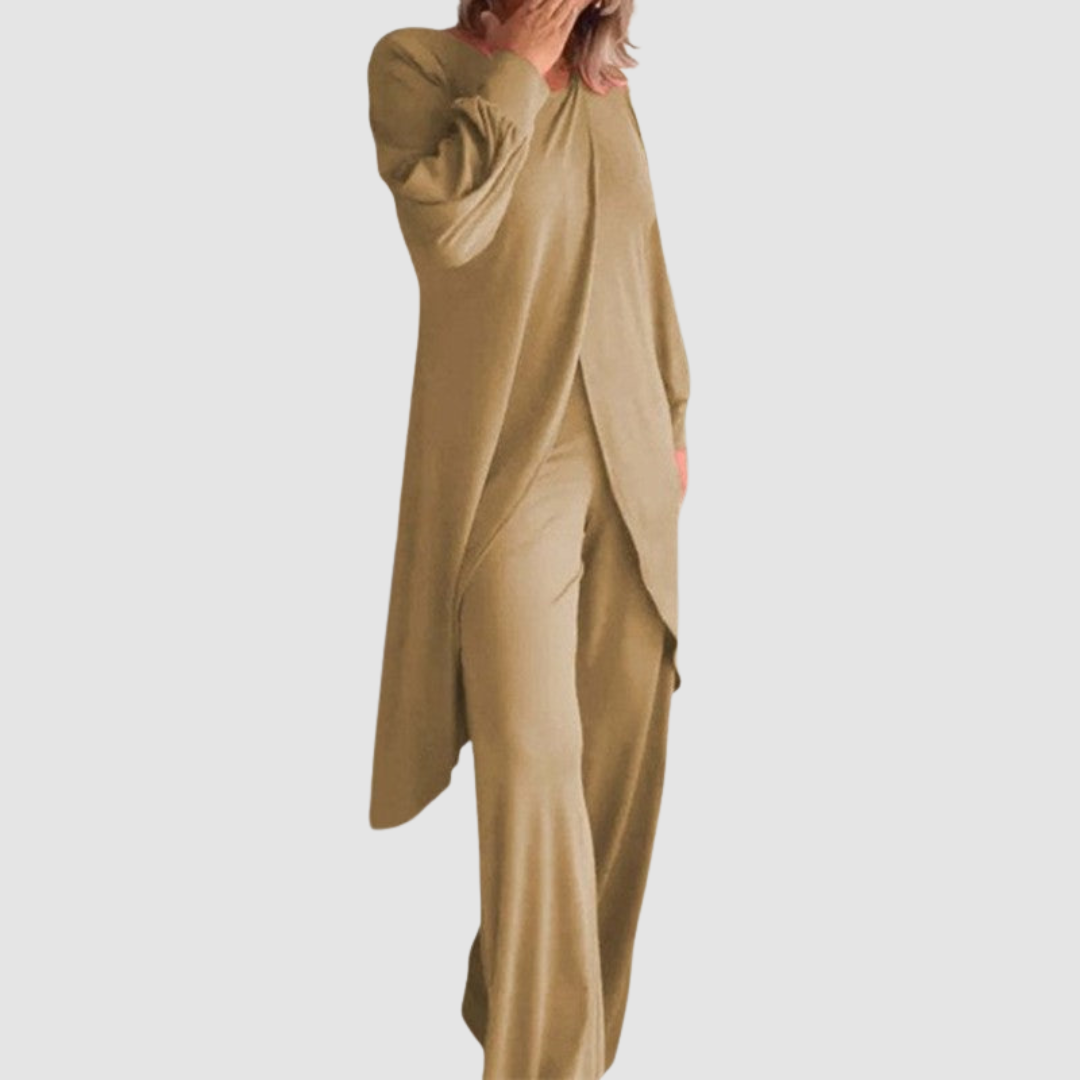 Laine™ Elegant 2-Piece Set – Khaki | The Bellemont Sisters Australia