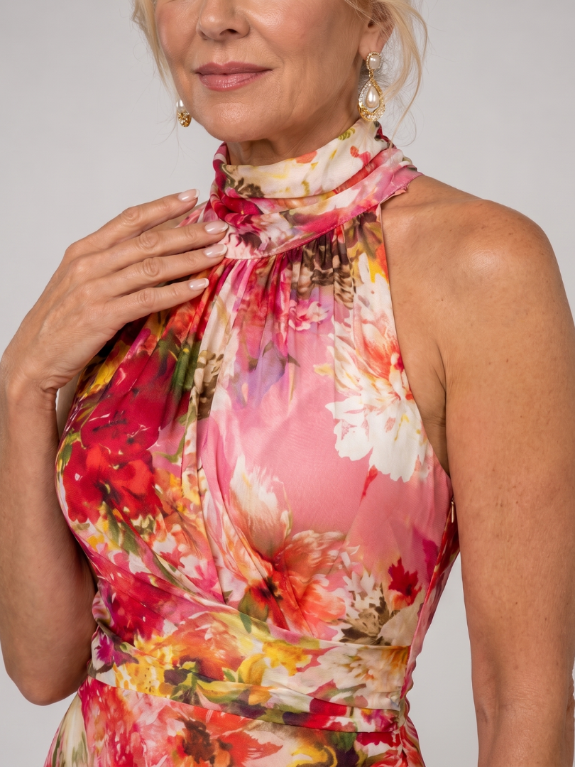 Elisabetta | Halter Neck Floral Print Maxi Dress | The Bellemont Sisters Australia
