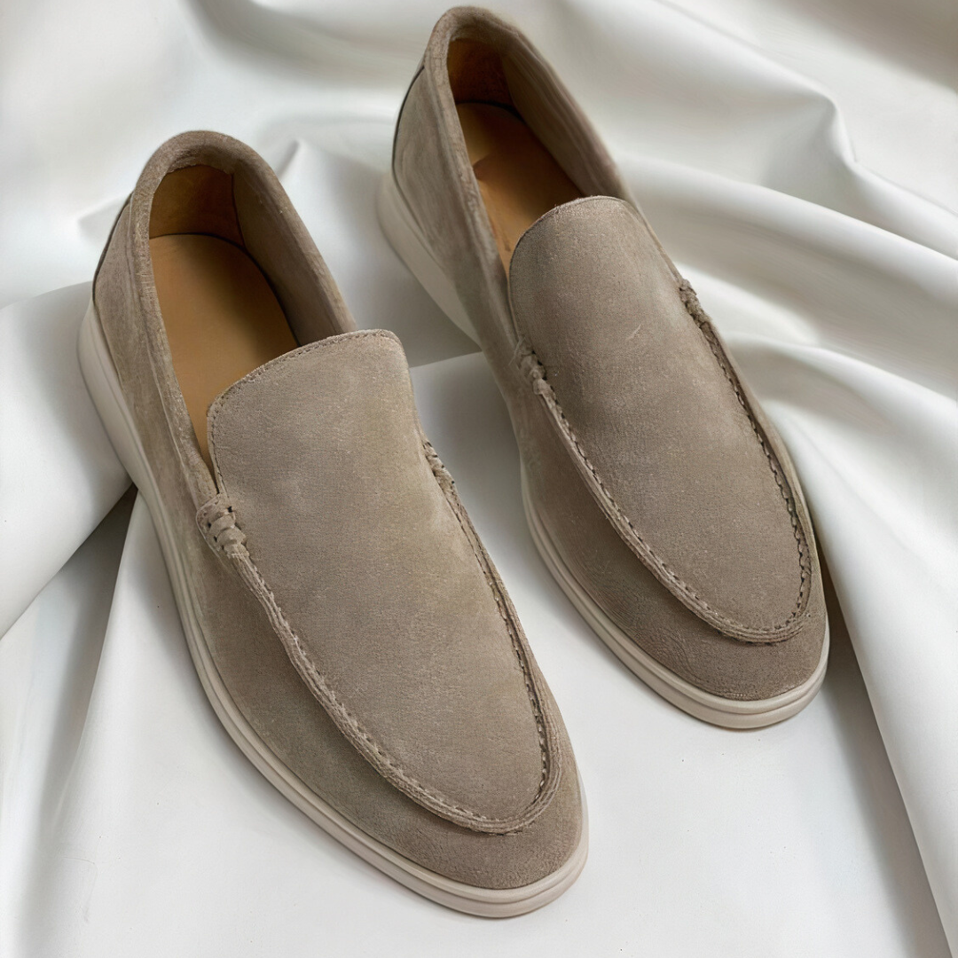 Harold | Elegant Suede Loafers – Beige | The Bellemont Sisters Australia
