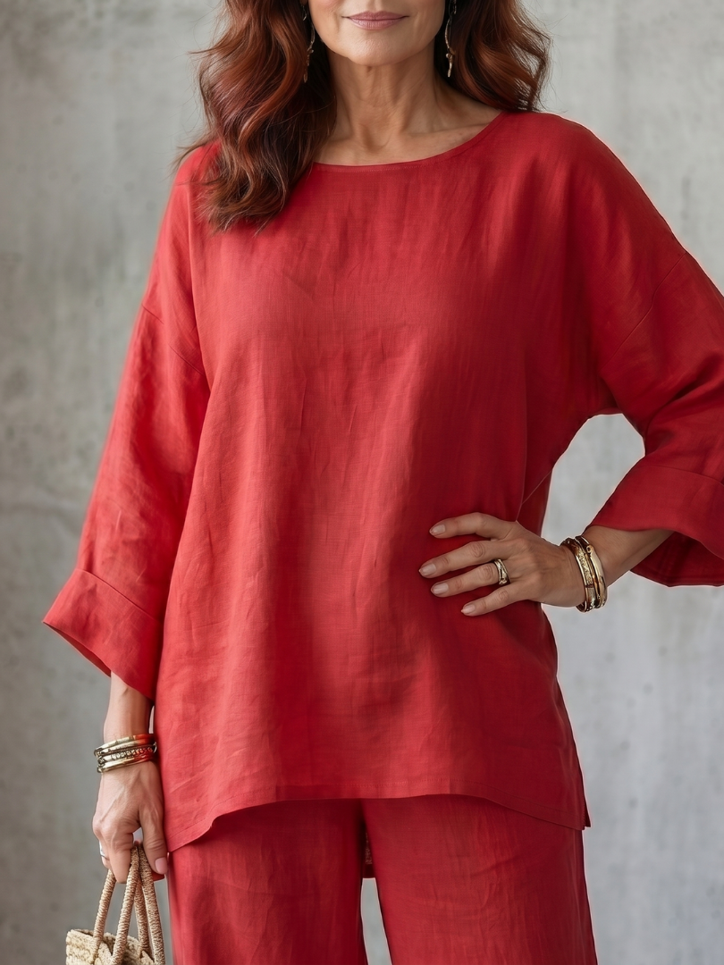 Prue | Oversized Tunic Wide Leg Pant Set | The Bellemont Sisters Australia