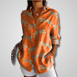 Alexa  | Women Summer Vintage Relaxed Shirt – Orange | The Bellemont Sisters Australia