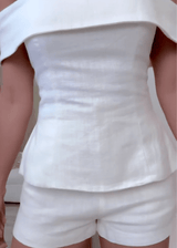 White Cotton and Linen Two-piece Suit | The Bellemont Sisters Australia