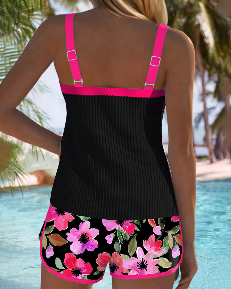 Federica - Ribbed Tankini Shorts Set | The Bellemont Sisters Australia