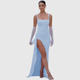 Cell | Elegant Formal Slip Maxi Dress With Open Back – Blue | The Bellemont Sisters Australia