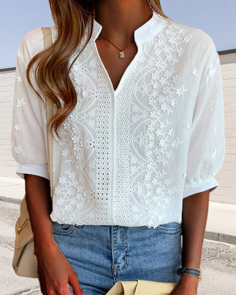 Samantha | Women V Neck Puff Sleeve Blouse | The Bellemont Sisters Australia