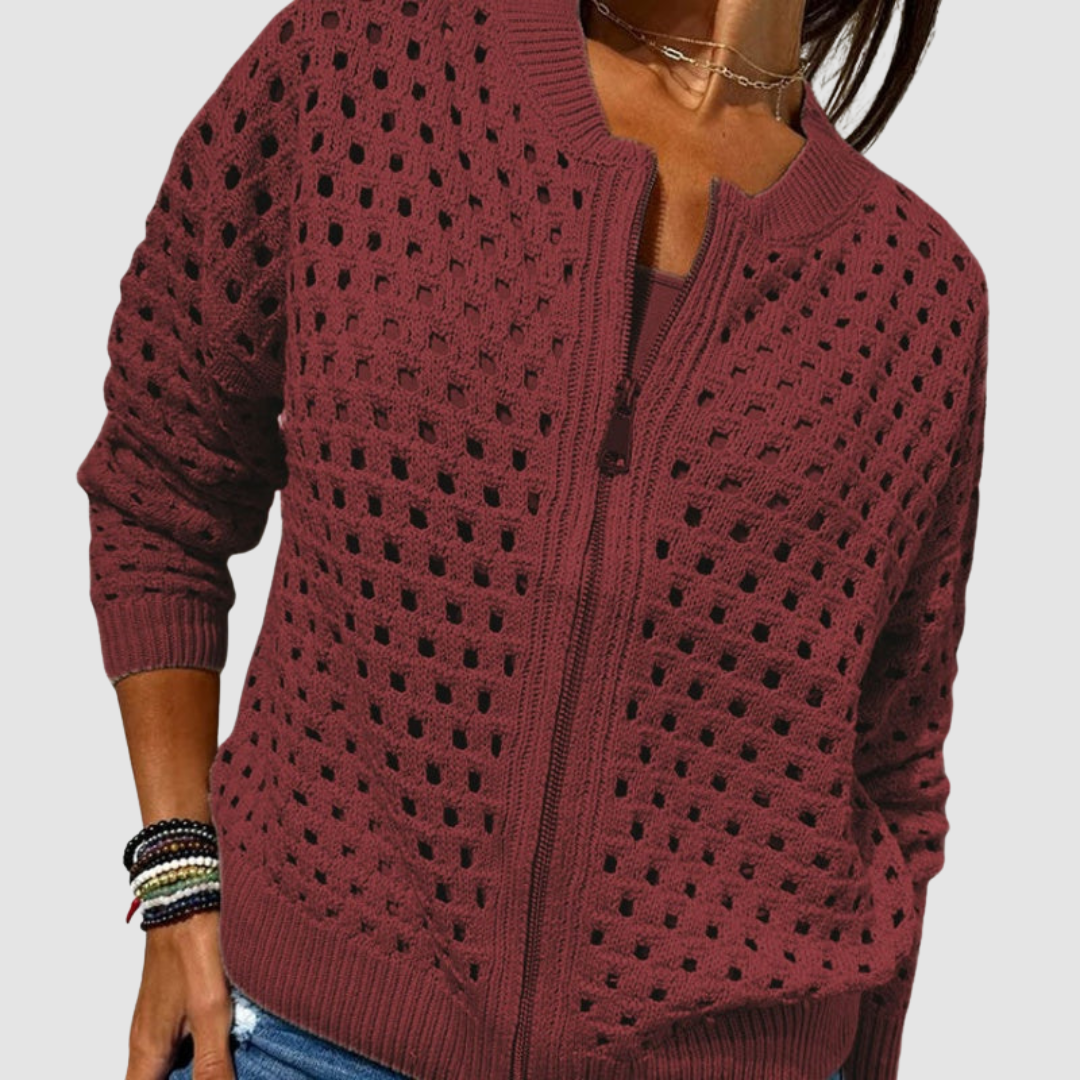 Desiree™ - Premium Knitted Cardigan – Burgundy | The Bellemont Sisters Australia