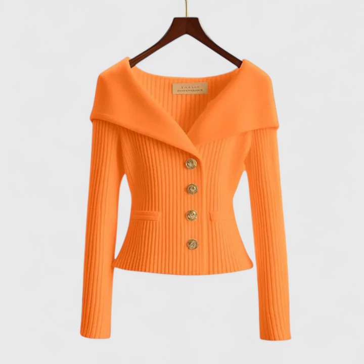 Avelora | Elegant Cardigan – Orange | The Bellemont Sisters Australia