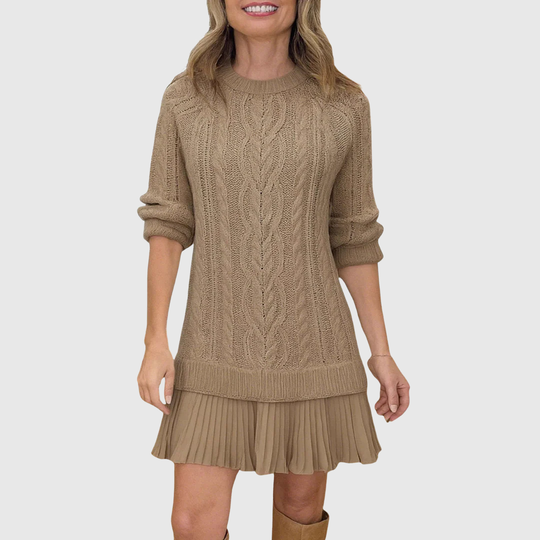Eira | Classic Sweater Dress – Brown | The Bellemont Sisters Australia