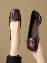 Opium Leather Flats – Brown | The Bellemont Sisters Australia