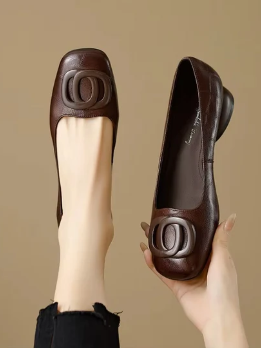 Opium Leather Flats – Brown | The Bellemont Sisters Australia