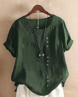 Ella | Women’s Casual Button Detail Linen Blouse – Green | The Bellemont Sisters Australia