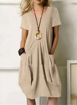Kwani | Easy Casual Flow Dress – Beige | The Bellemont Sisters Australia