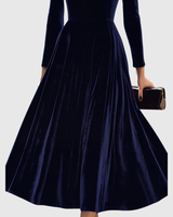 Sibella | Navy Long-Sleeve Midi Dress | The Bellemont Sisters Australia