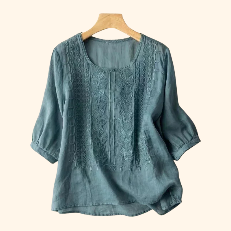 Patricia™ Elegant Soft Blouse – Blue | The Bellemont Sisters Australia