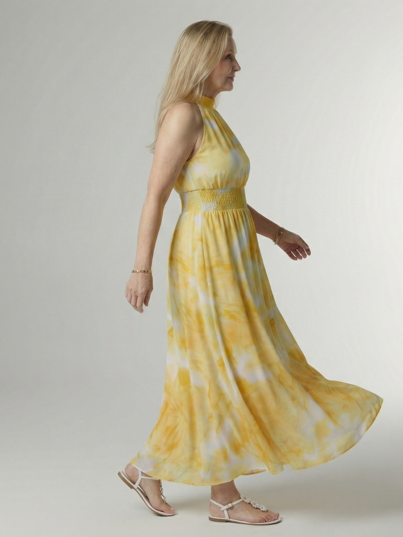 Sylin | Gathered Halter Midi Dress | The Bellemont Sisters Australia