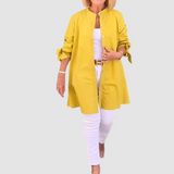 Kris™ Solid Color Casual Long-Sleeve Shirt – Yellow | The Bellemont Sisters Australia