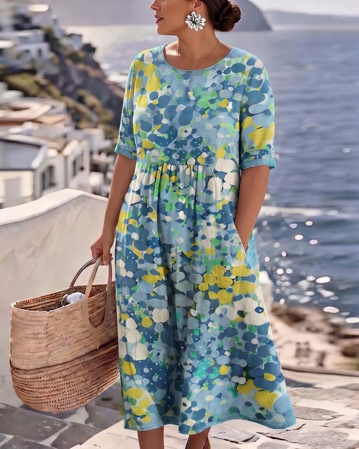 ELENA™ - ELEGANT FLORAL SUMMER MIDI DRESS | The Bellemont Sisters Australia