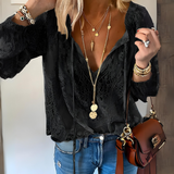 Maria | Women Elegant Boho V Neck Blouse – Black | The Bellemont Sisters Australia