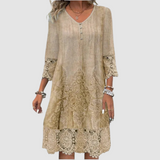 Jacquelin™ Elegant Lace Dress – Khaki | The Bellemont Sisters Australia