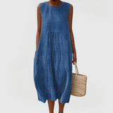 Teresa | Elegant Dress With Pockets – Blue | The Bellemont Sisters Australia
