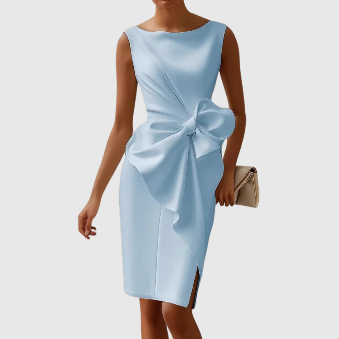 Ainsley | Stylish Sleeveless Midi Dress – Blue | The Bellemont Sisters Australia