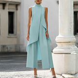 Viviana | Elegant Drop-Waist Jumpsuit – Sky Blue | The Bellemont Sisters Australia