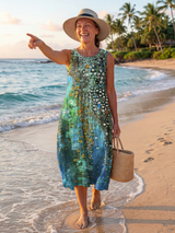 Moana | Ocean Mosaic Midi Dress | The Bellemont Sisters Australia