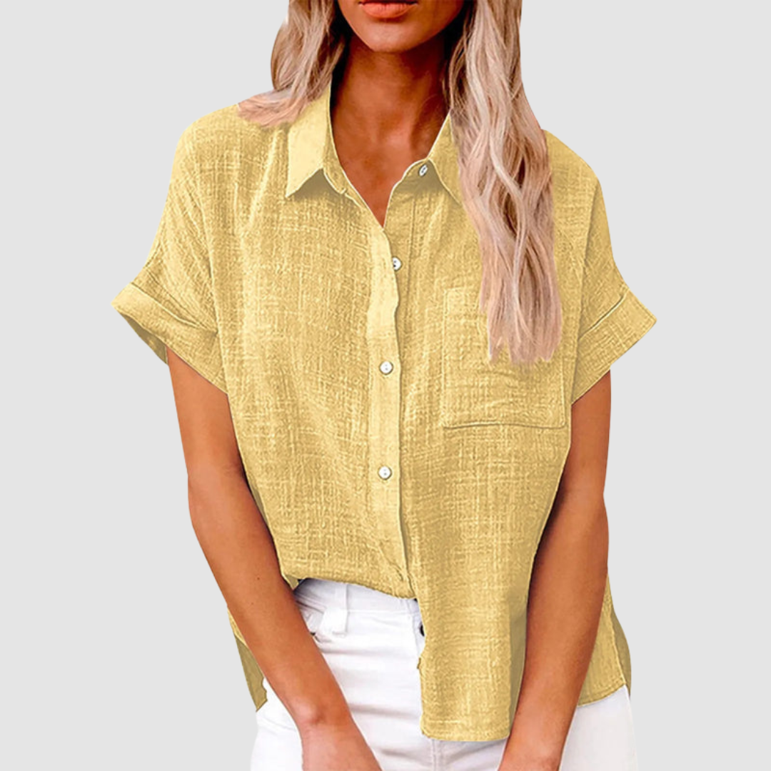 Carol™ Elegant Casual Blouse – Yellow | The Bellemont Sisters Australia