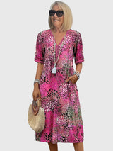 Yvonna | Elegant Floral Midi Dress – Blush Pink | The Bellemont Sisters Australia