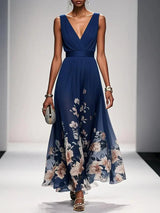 Isabella | Women's Floral Print Wedding Guest Dress – Navy Blue | The Bellemont Sisters Australia