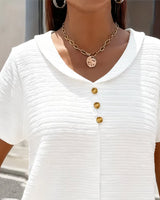 Barbara|Collar T-Shirt with Buttons | The Bellemont Sisters Australia