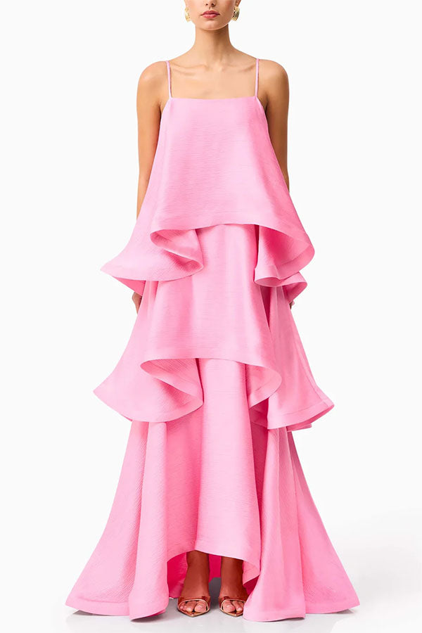 Mia | Women's Elegant Satin Open Back Maxi Dress – Pink | The Bellemont Sisters Australia