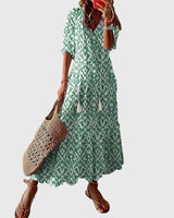 Amalia | Boho Vintage Summer Dress – Green (Almost sold out) | The Bellemont Sisters Australia
