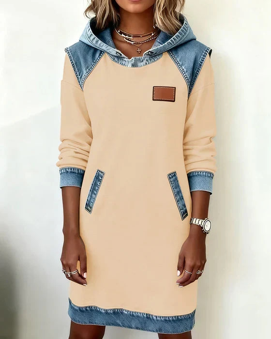 Lunariae – Casual Contrast Hoodie Dress | The Bellemont Sisters Australia