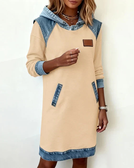 Lunariae – Casual Contrast Hoodie Dress | The Bellemont Sisters Australia