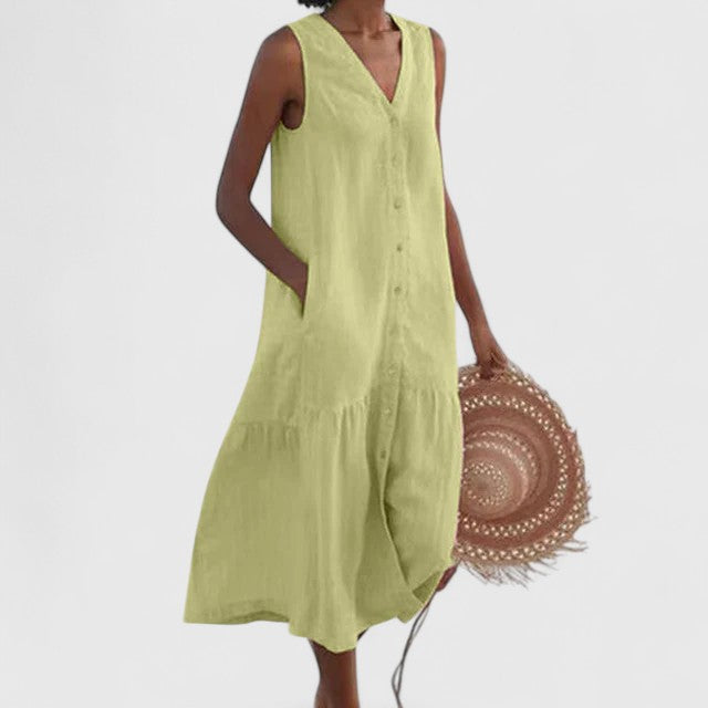 Veranika | Comfortable Dress – Green | The Bellemont Sisters Australia