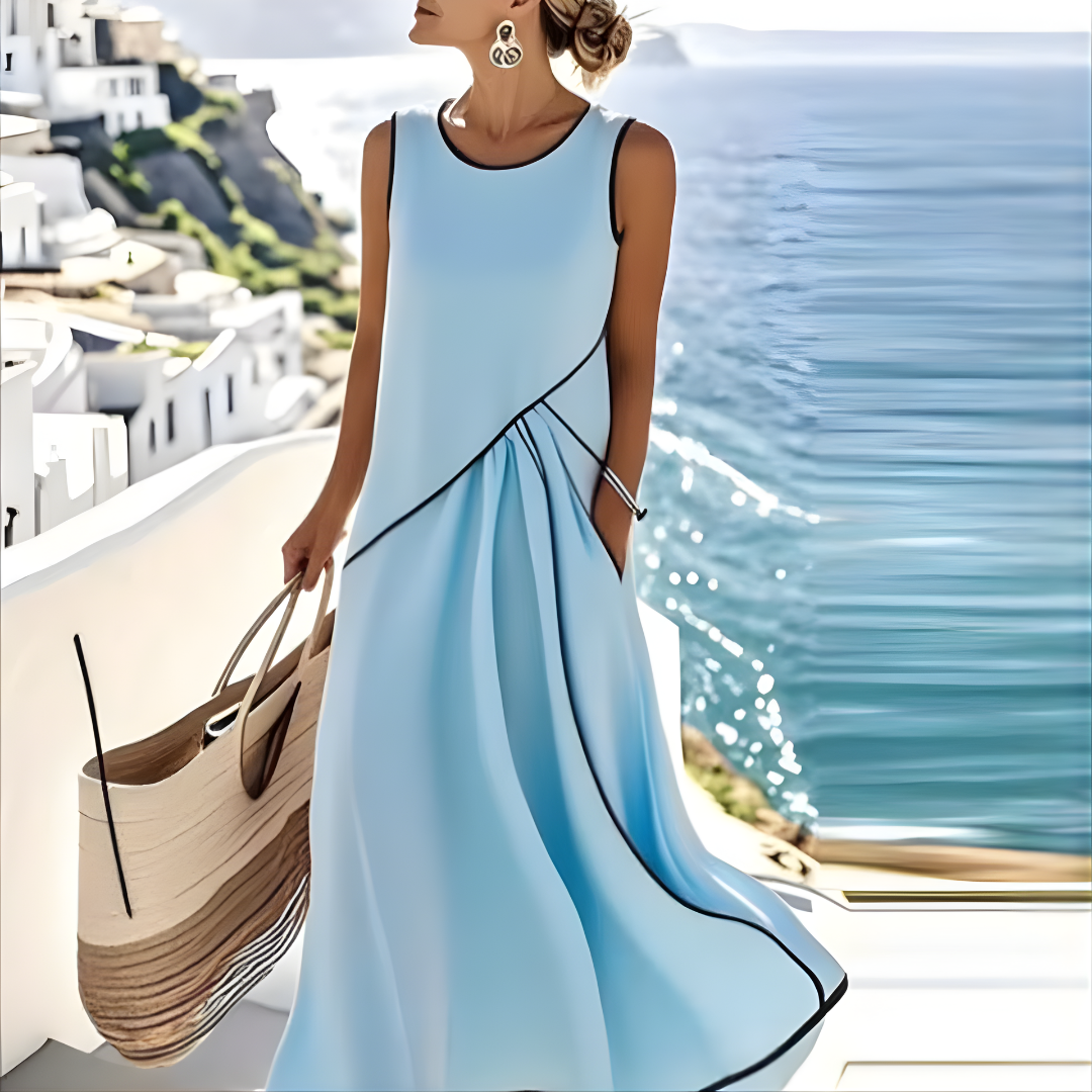 Saige™ - Striped Summer Dress – Light Blue | The Bellemont Sisters Australia