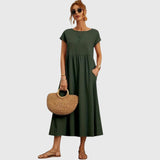 Fenella | Comfortable Midi Dress – Dark Green | The Bellemont Sisters Australia