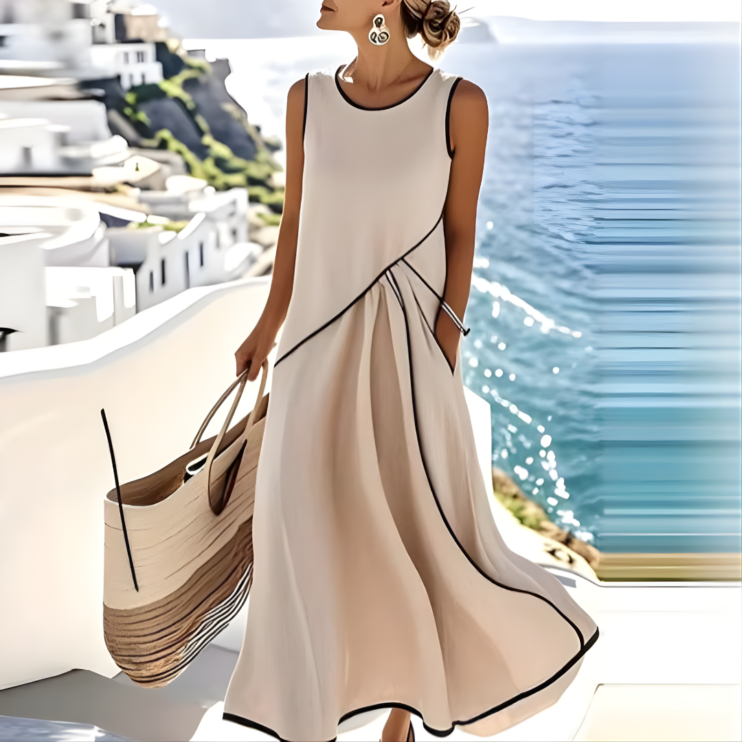 Saige™ - Striped Summer Dress – Apricot | The Bellemont Sisters Australia