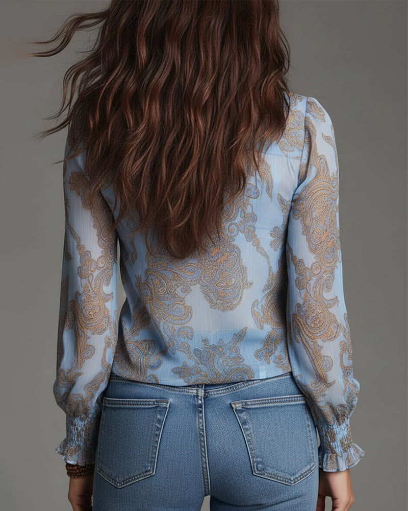 Demi | Zip Ruffled Retro Blouse | The Bellemont Sisters Australia