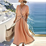 Athena™ - Elegant Summer Dress – Orange | The Bellemont Sisters Australia